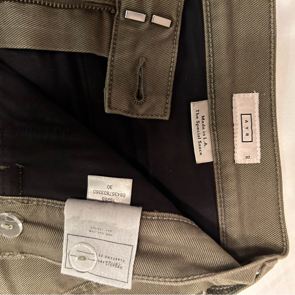 Ayr jeans “The Secret Sauce” jeans, olive green. Size 30